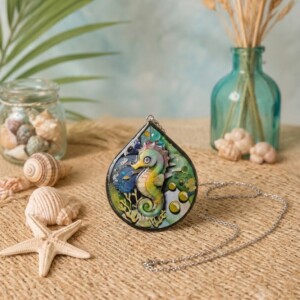 Pendentif Hippocampe 3D en résine