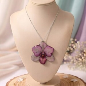 Collier Orchidée rose