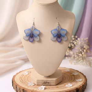 Boucles d’oreilles Orchidée violette