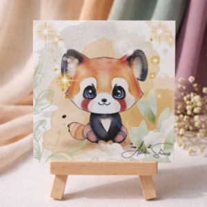 illustration  panda roux